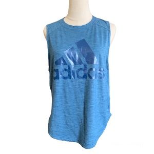 Adidas Blue Logo Workout Tank Top